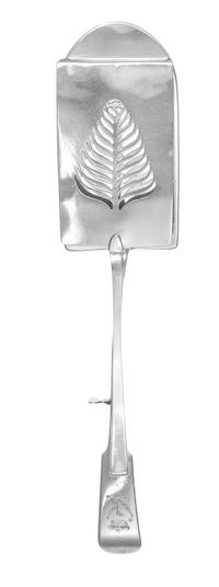 An Irish George III Silver Asparagus Server, Arthur Murphy, Dublin, 1808, having a foliate pierce-decorated tong, the handle worked to