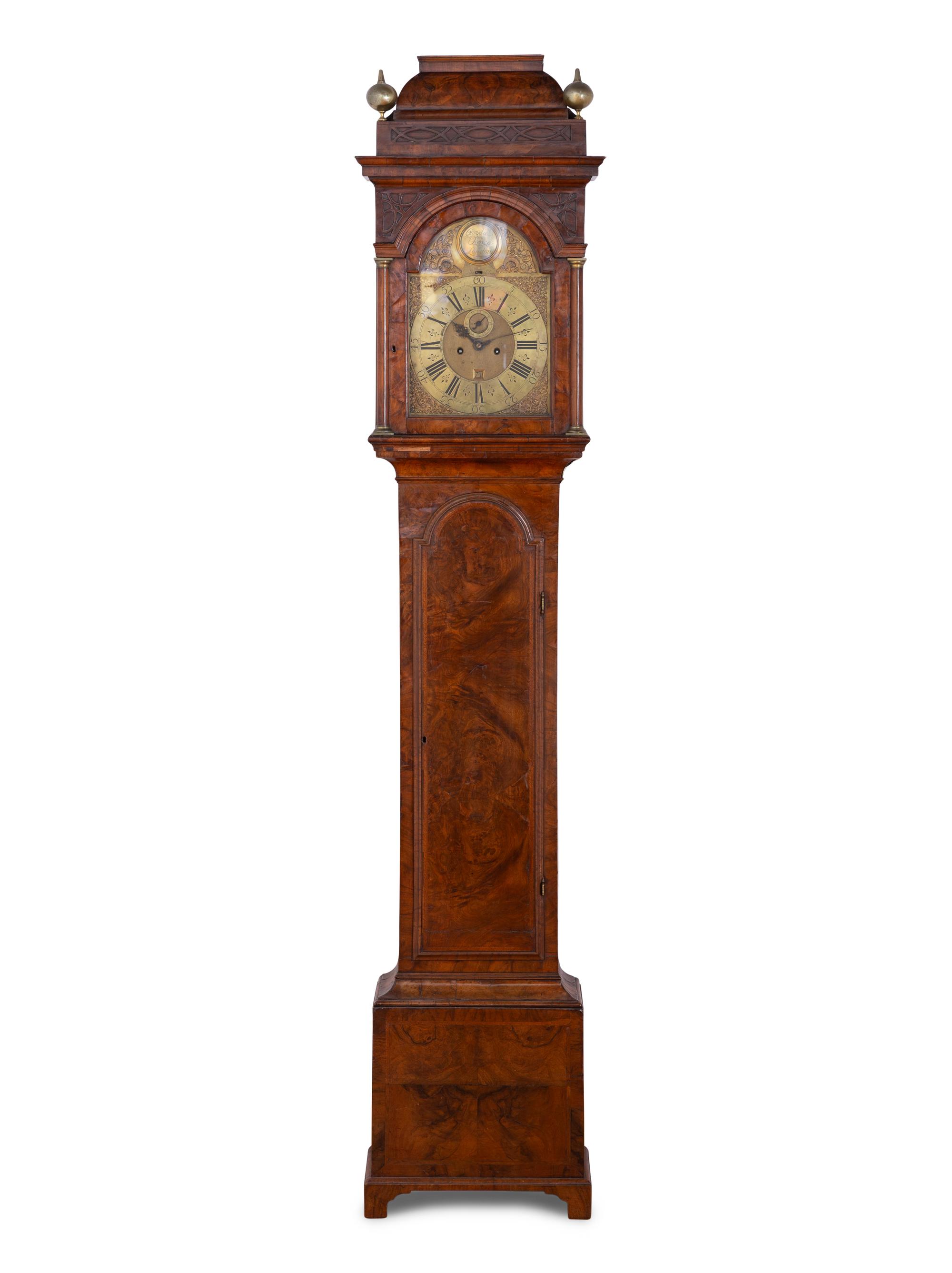A Queen Anne Walnut Longcase Clock