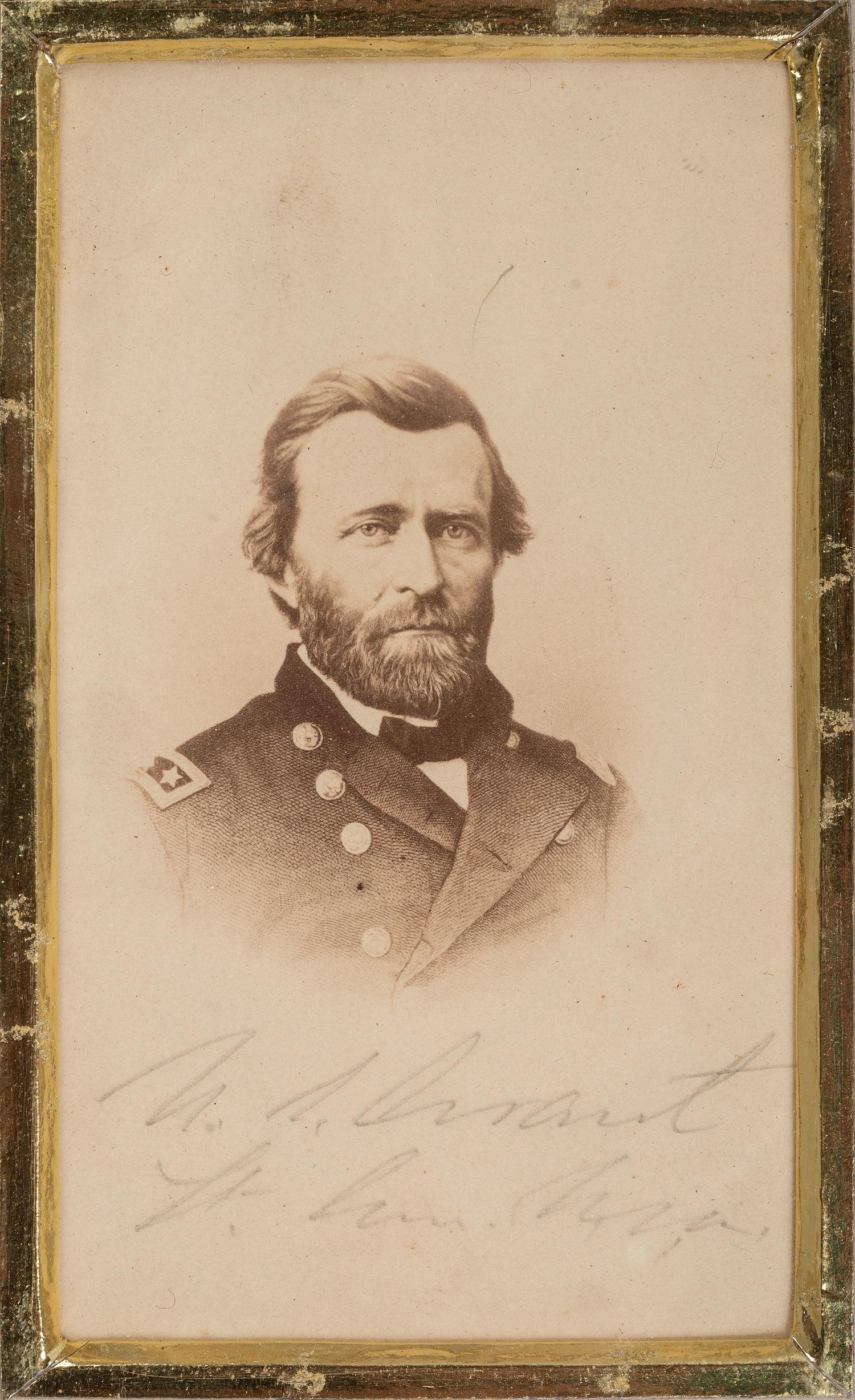 [CIVIL WAR]. CDVs signed by Robert E. LEE and Ulysses S. GRANT.