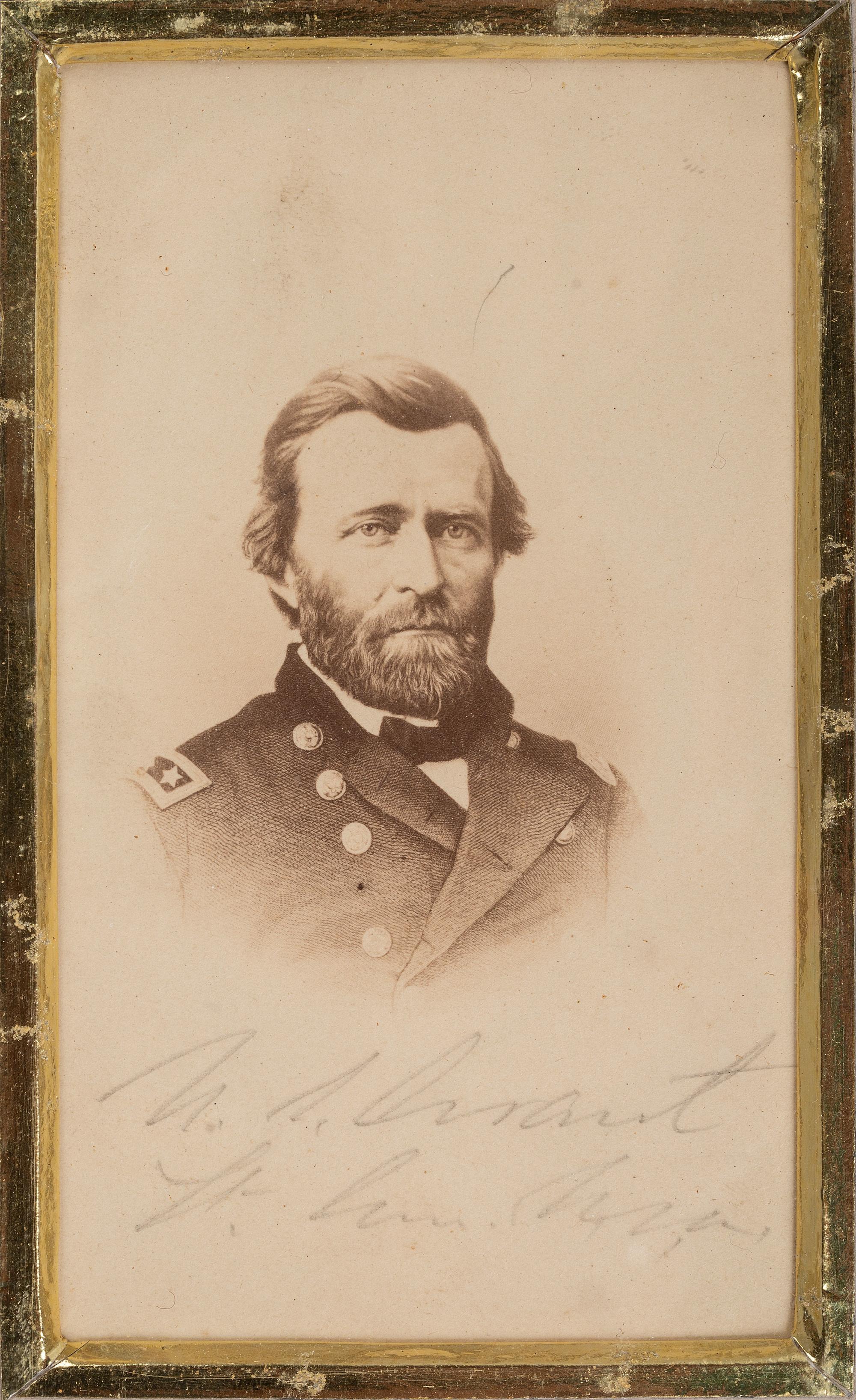 [CIVIL WAR]. CDVs signed by Robert E. LEE and Ulysses S. GRANT.