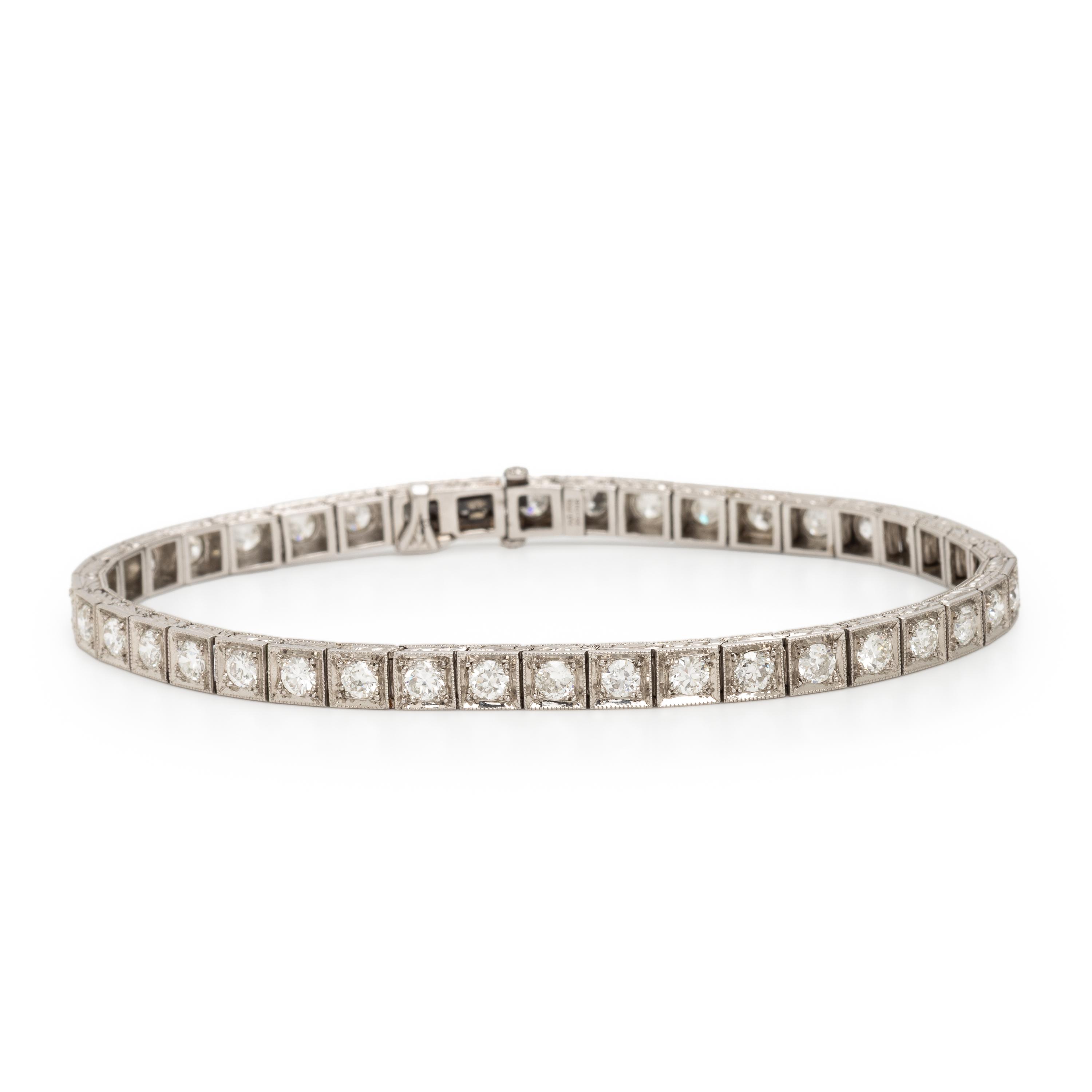 Art Deco, Diamond and Platinum Line Bracelet