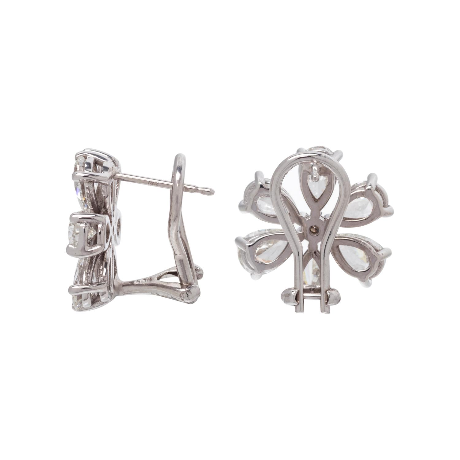 DIAMOND FLOWER EARCLIPS