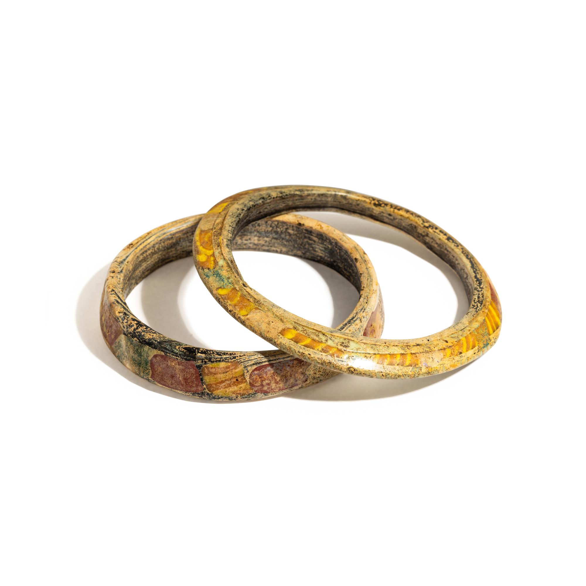 Two Roman Mosaic Glass Bracelets