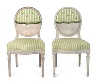 A Set of Six Louis XVI Grey Painted Chaises and Four Later Copies — CIRCA 1800