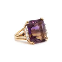 AMETRINE AND DIAMOND RING