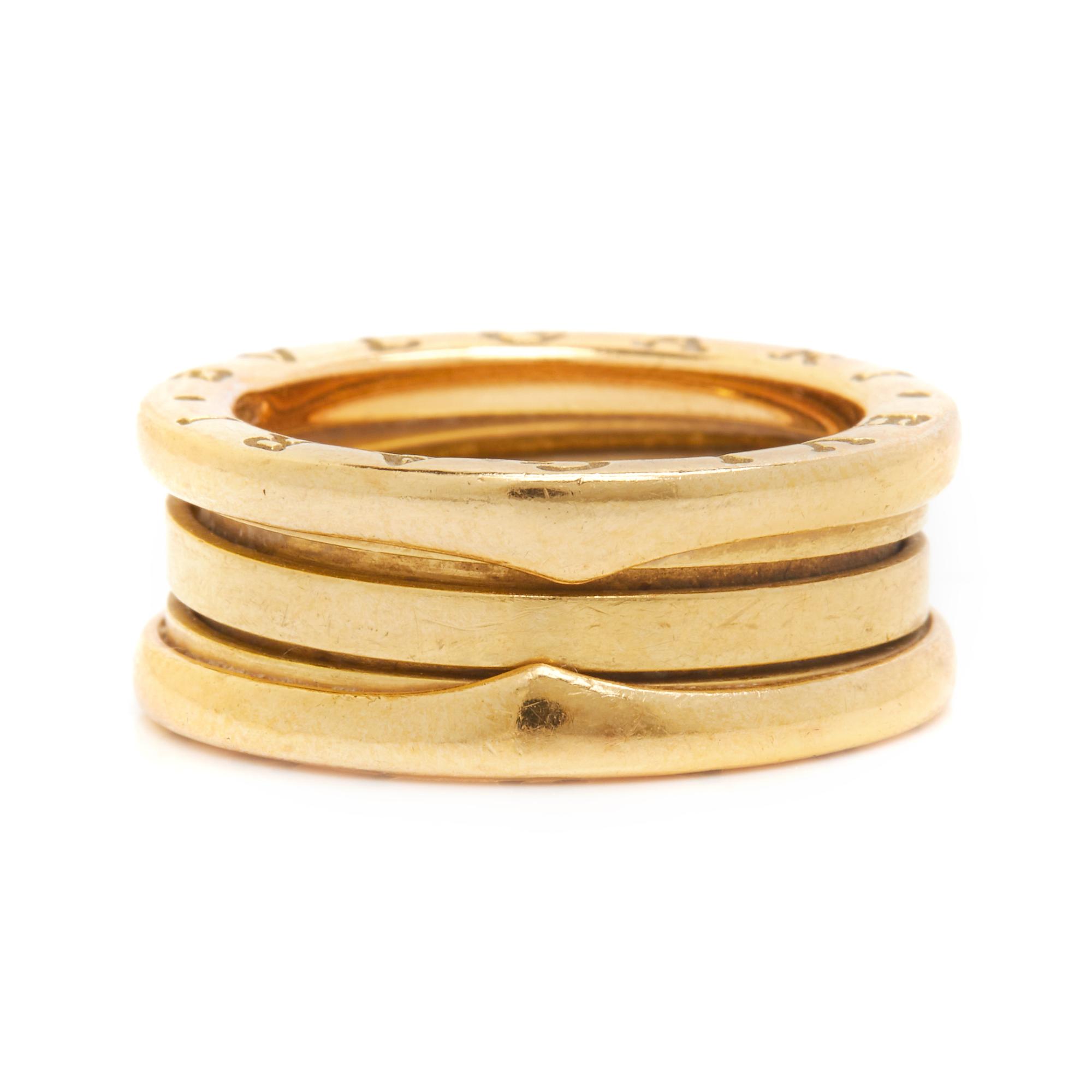 BULGARI, YELLOW GOLD 'B-ZERO' RING