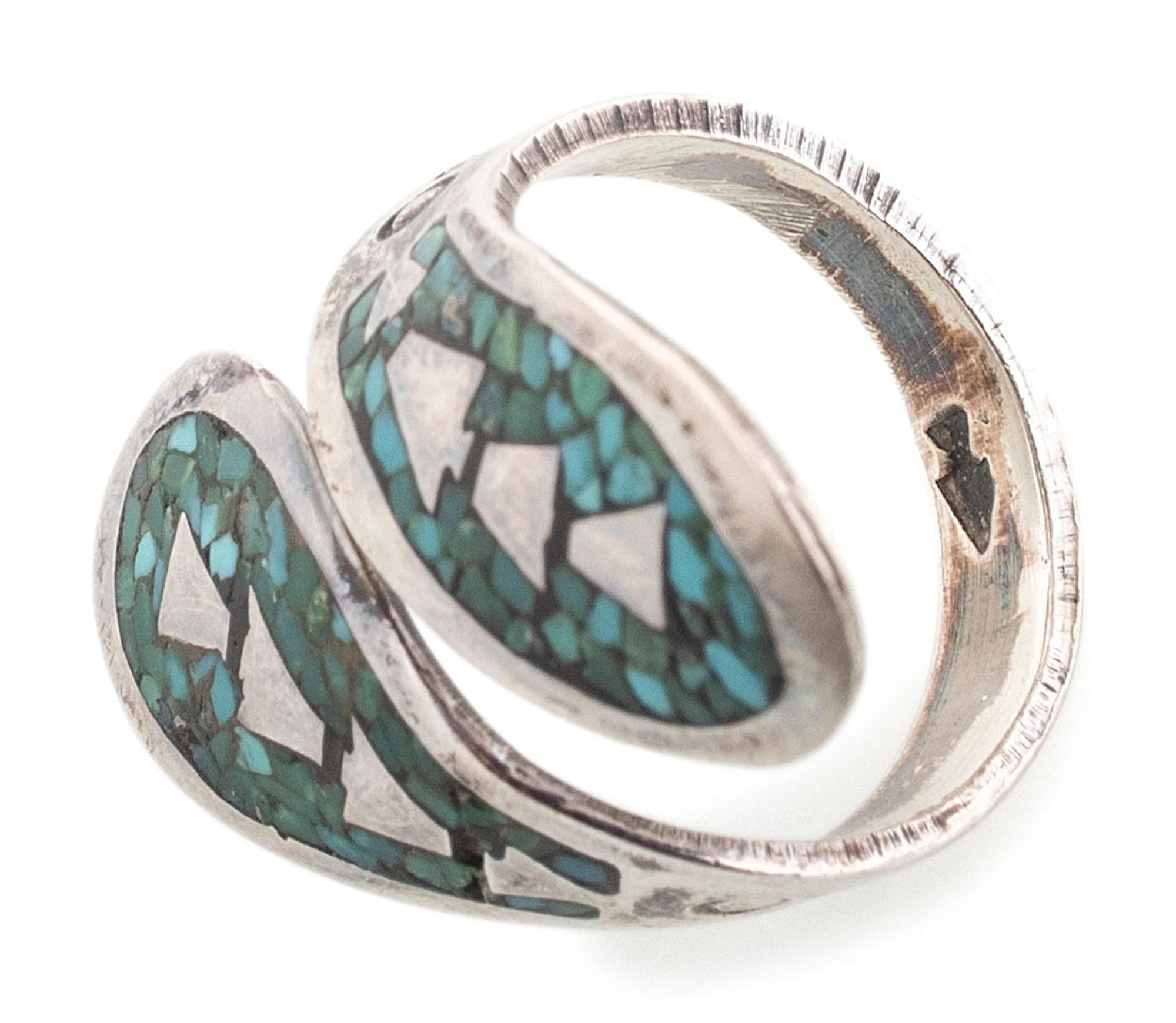 Navajo and Zuni Silver Rings, with Channel or Chip Inlay
