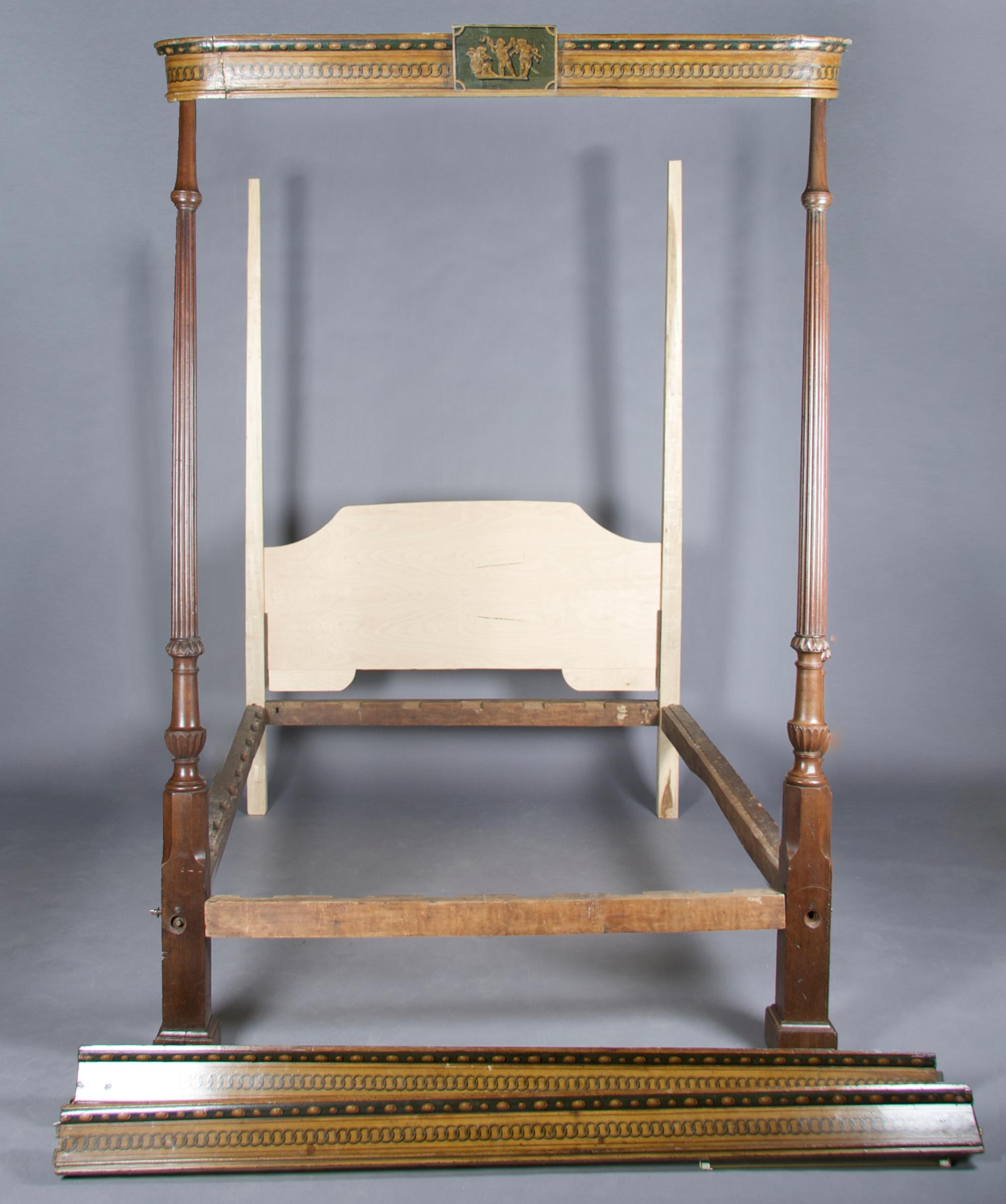 A Georgian Style Mahogany Canopy Bed, Width 63 inches.