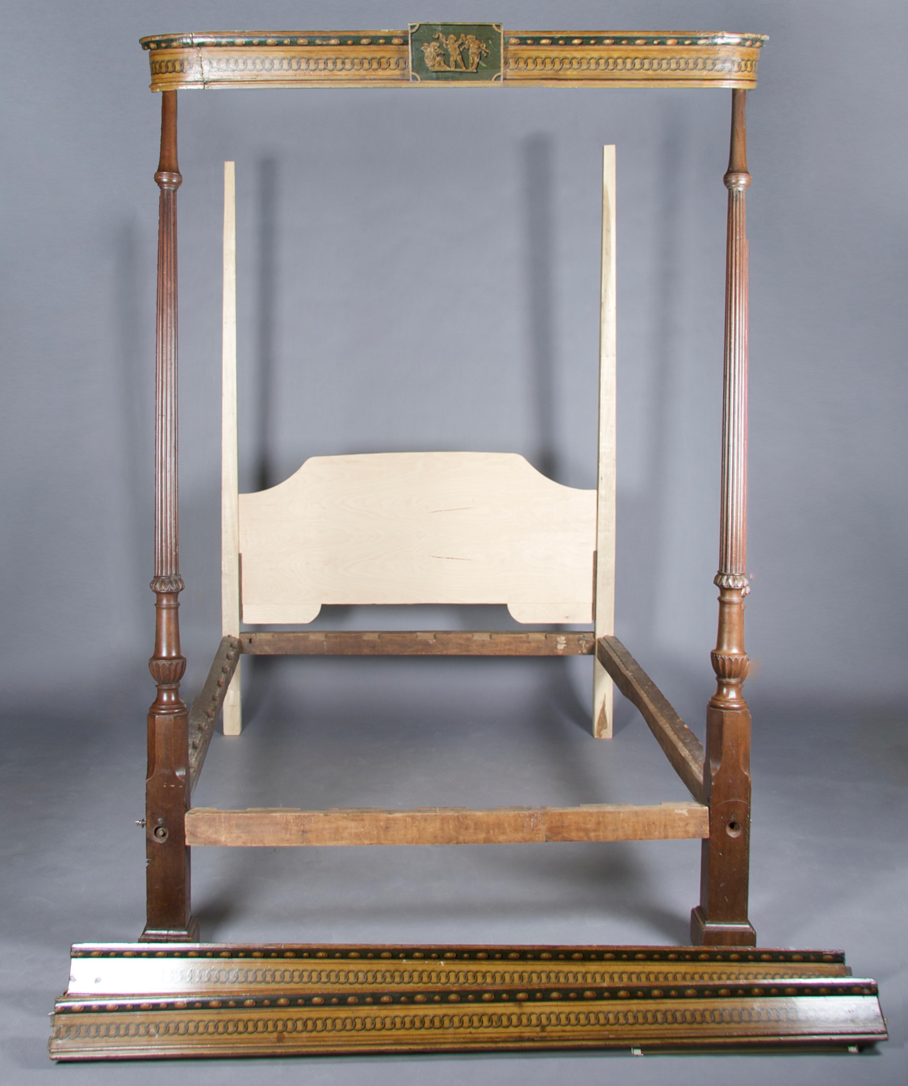 A Georgian Style Mahogany Canopy Bed, Width 63 inches.