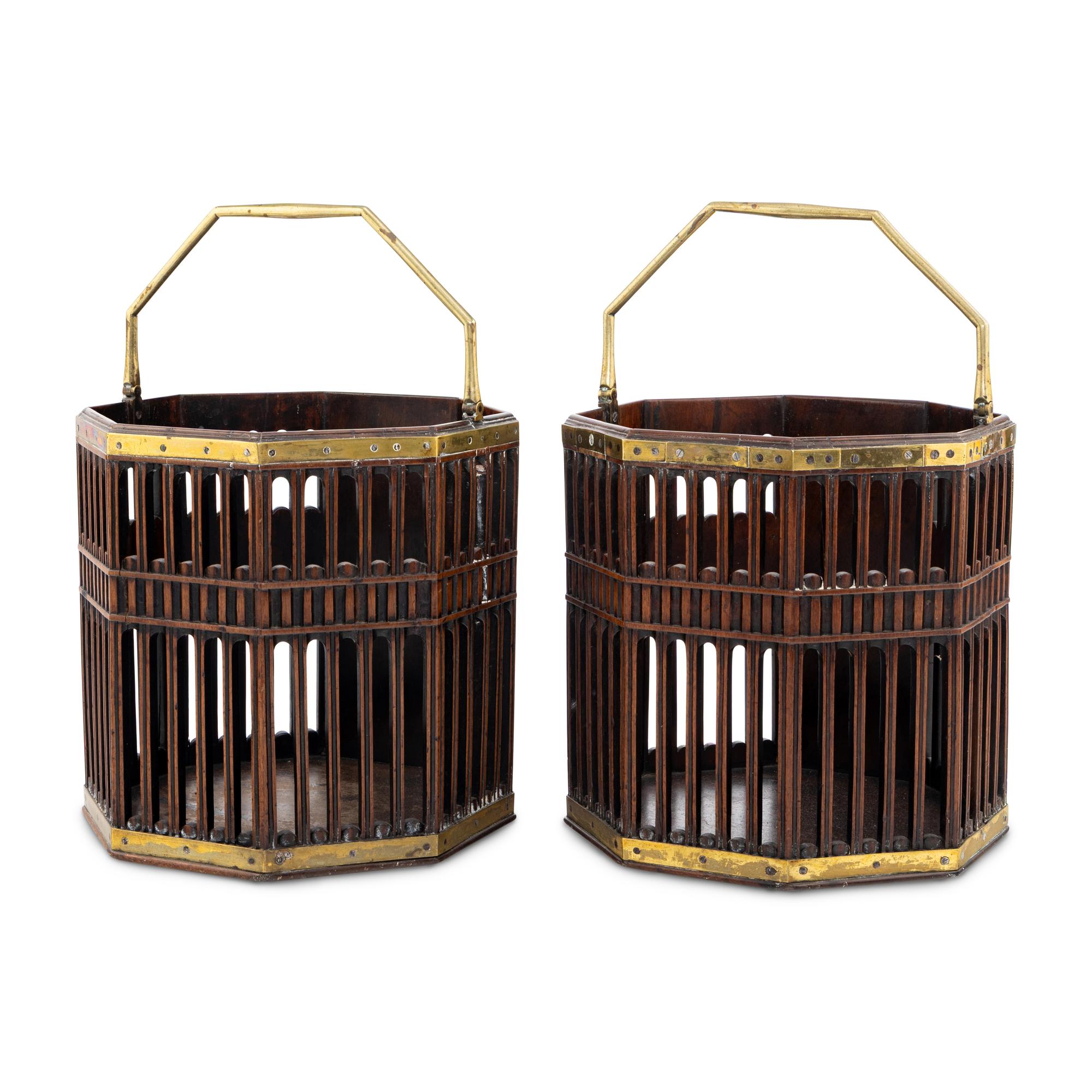 A Pair of George III Mahogany Peat Buckets