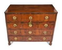 A Biedermeier Walnut Veneered and Grain-Painted Commode
