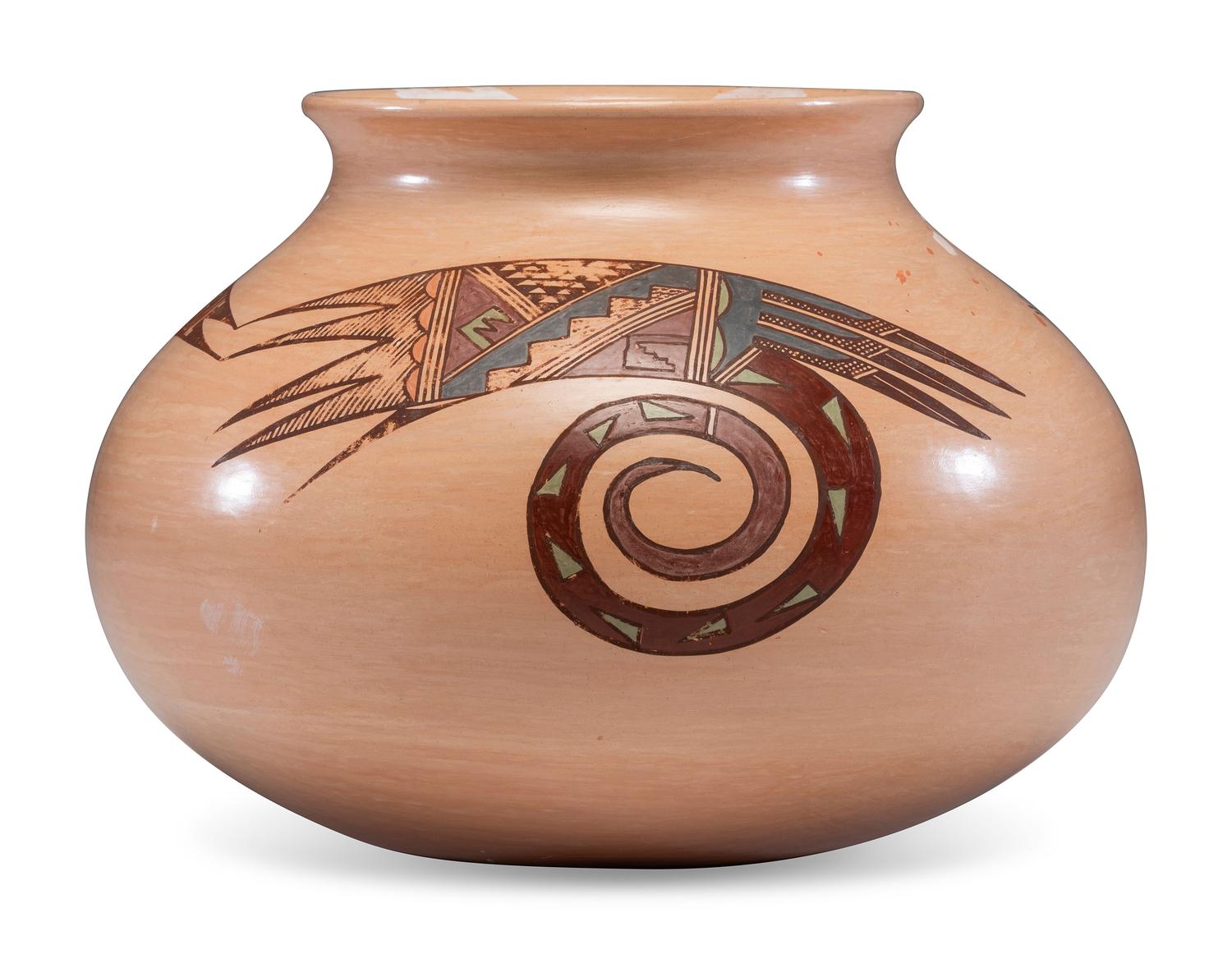 Polychrome Pottery Jar, with Modern Sikyatki Designs