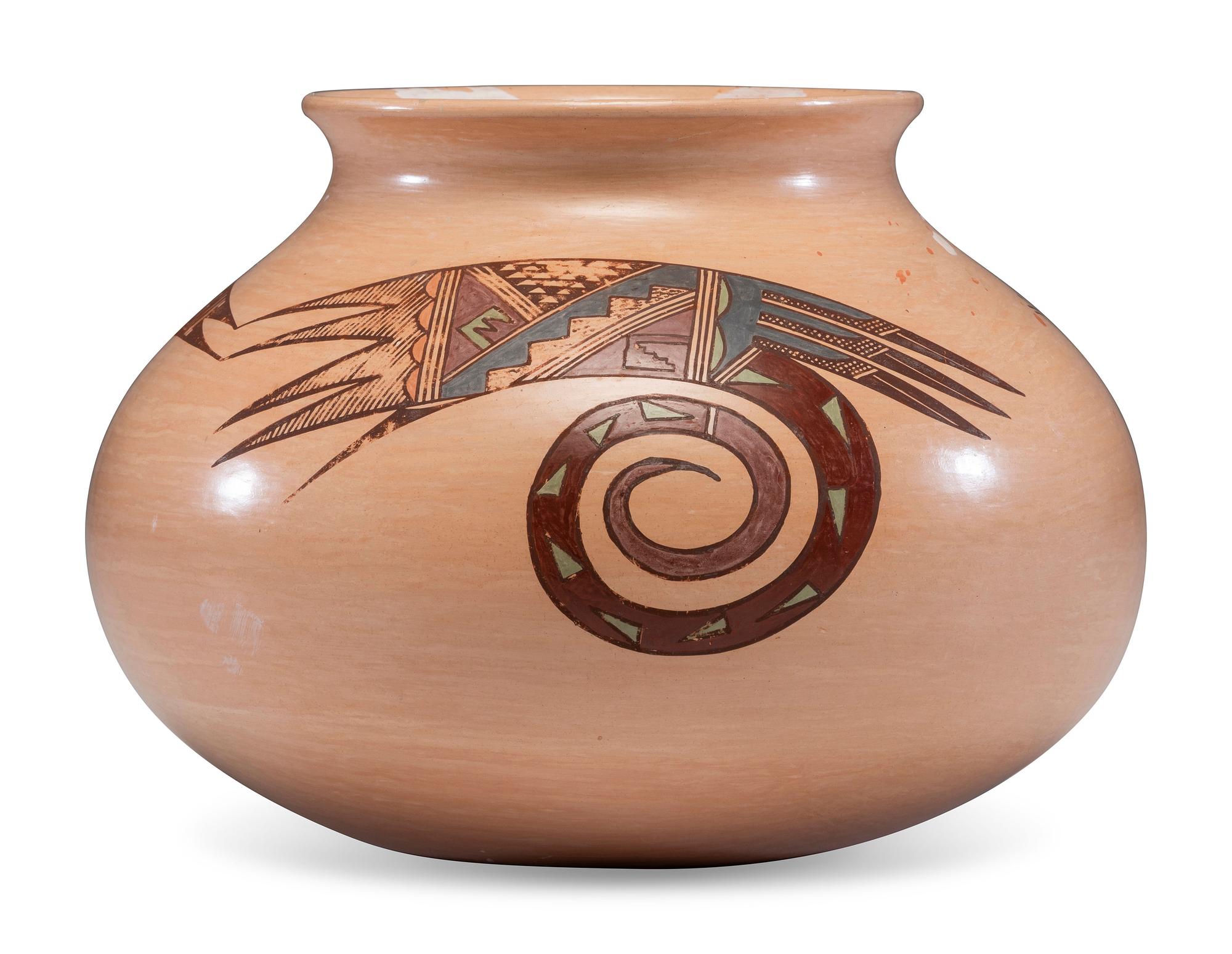 Polychrome Pottery Jar, with Modern Sikyatki Designs