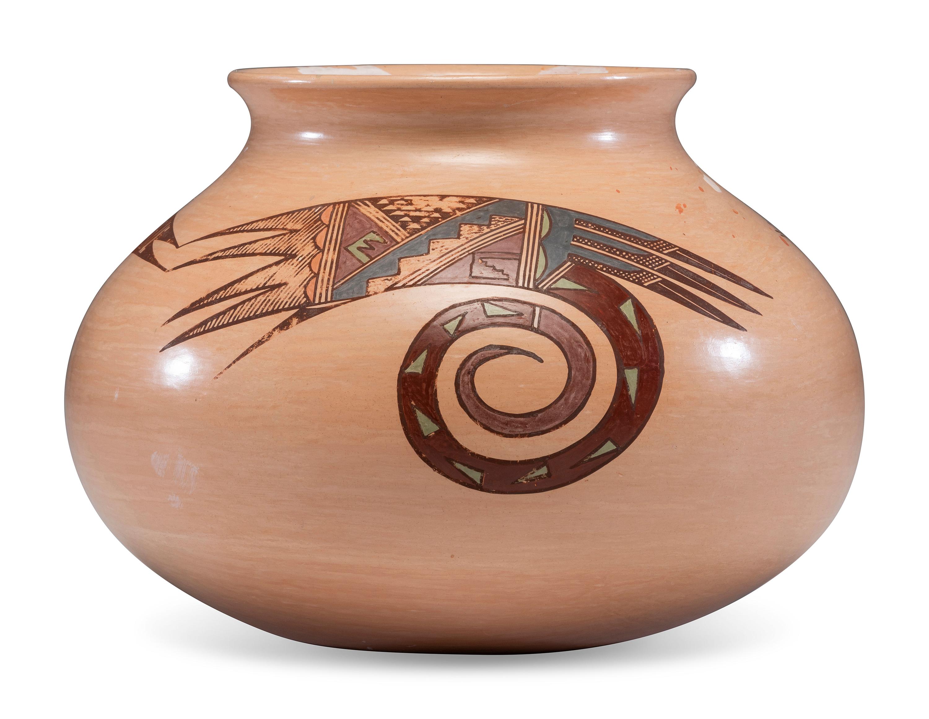 Polychrome Pottery Jar, with Modern Sikyatki Designs