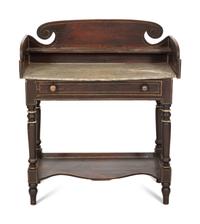 A Grain-Painted and Marbleized Dressing Table