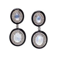MOONSTONE AND DIAMOND EARRINGS