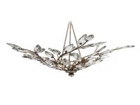 A Contemporary Foliate-Form Glass Mounted Metal Chandelier — 20TH CENTURY