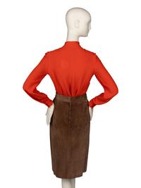 Christian Dior, Haute Couture Blouse and Suede Skirt, F/W 1975