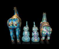 Two Chinese Cloisonné Enamel Animal Figures