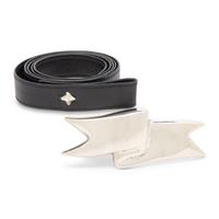Angela Cummings, Tiffany & Co.; Silver 'Ribbon' Buckle & Black Leather Belt, 1984