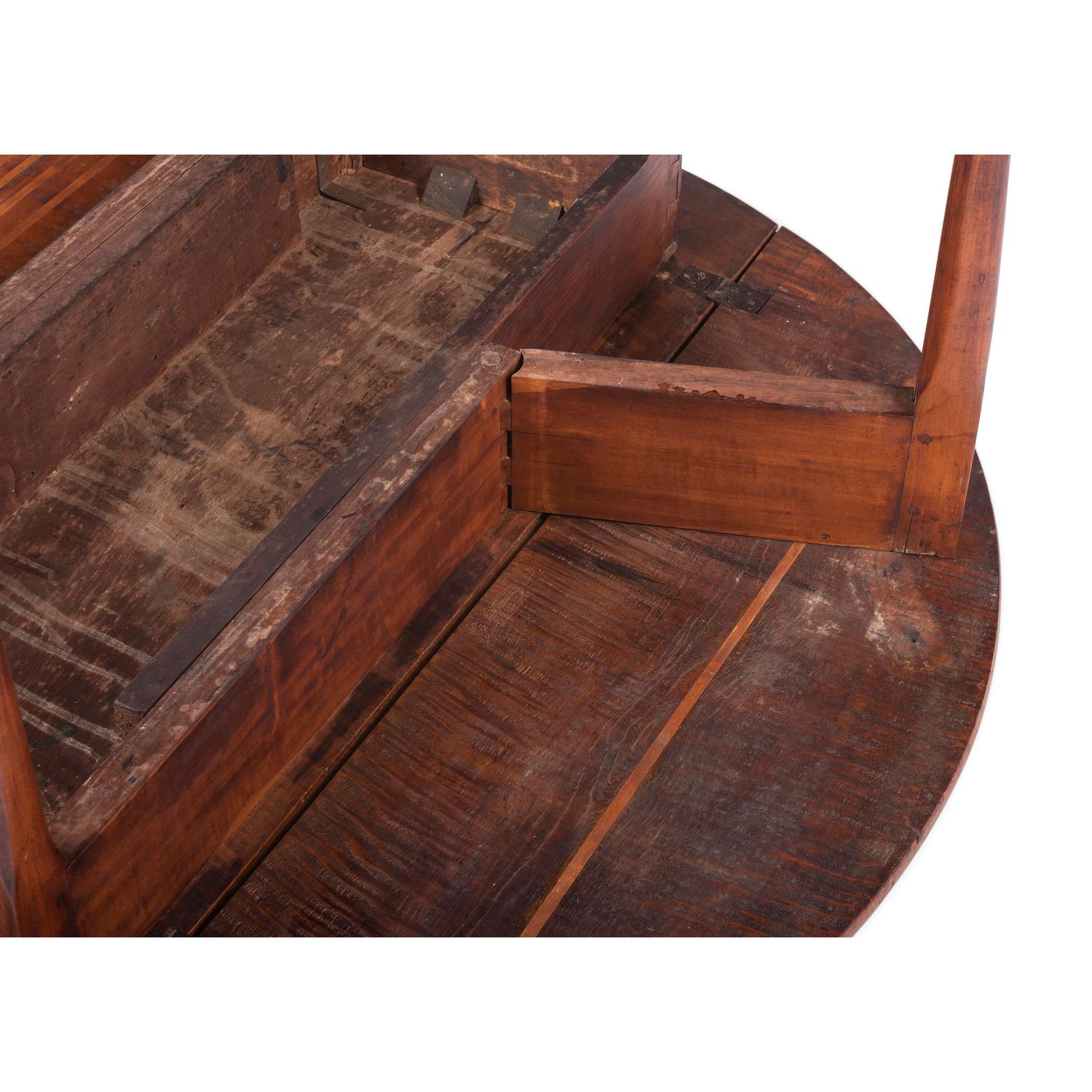 A Queen Anne Tiger Maple Pad-Foot Drop-Leaf Table