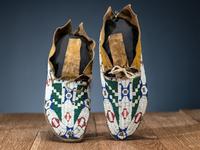 Cheyenne Beaded Hide Moccasins