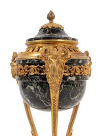 A Continental Gilt Bronze Mounted Marble Cassolette
