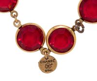 Chanel Red Crystal Chiclet Sautoir, 1981
