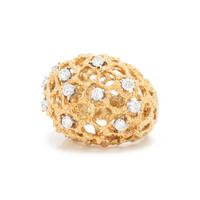 YELLOW GOLD AND DIAMOND BOMBÉ RING