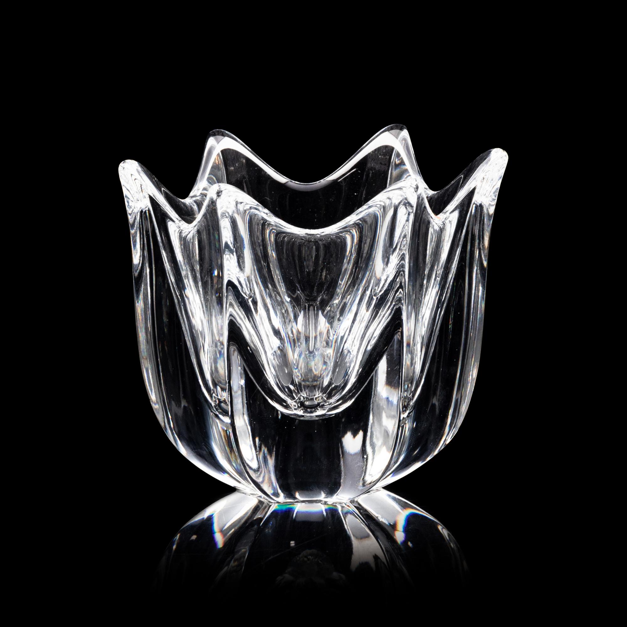 A Group of Six Orrefors and Kosta Glass Table Articles