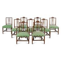A Set of Nine George III Mahogany Dining Chairs
