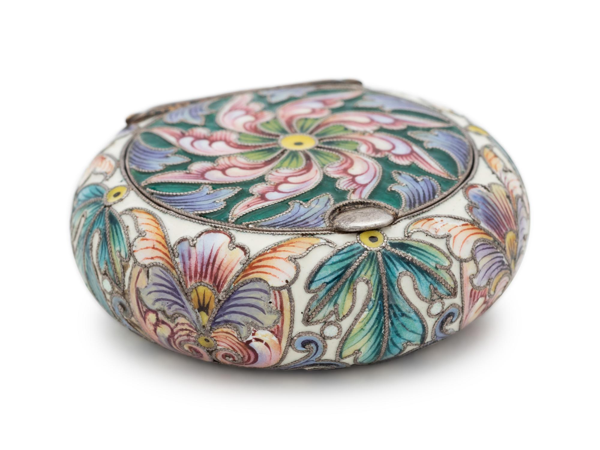 A Russian Silver and Shaded Enamel Snuff Box