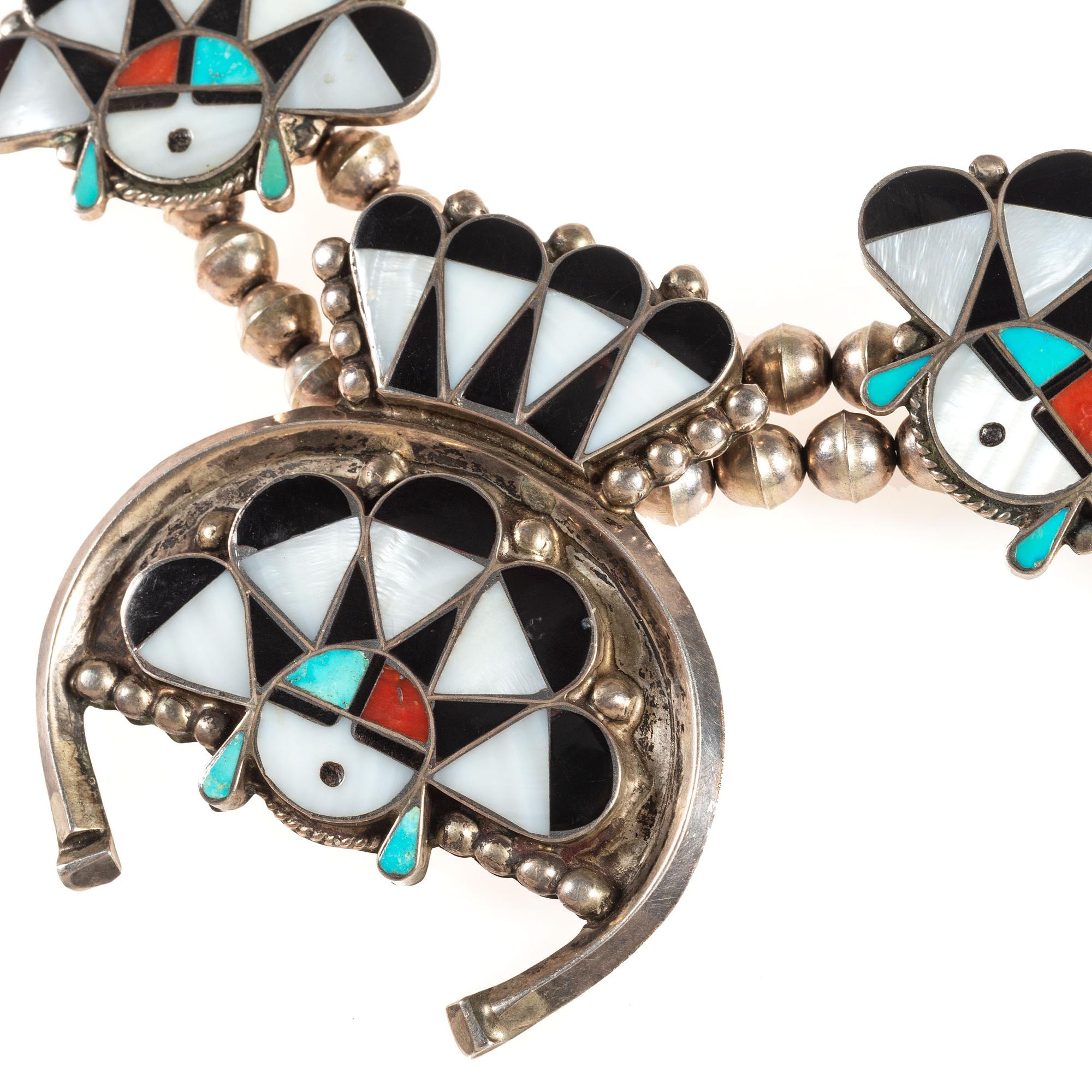 Published Mosaic Inlay Squash Blossom Necklace