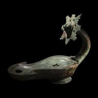 A Roman Bronze Oil Lamp