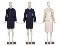 A Collection of American Fashion: Bill Blass Suit, Oscar de la Renta Set, and Geoffrey Beene Jacket, 1980-90s