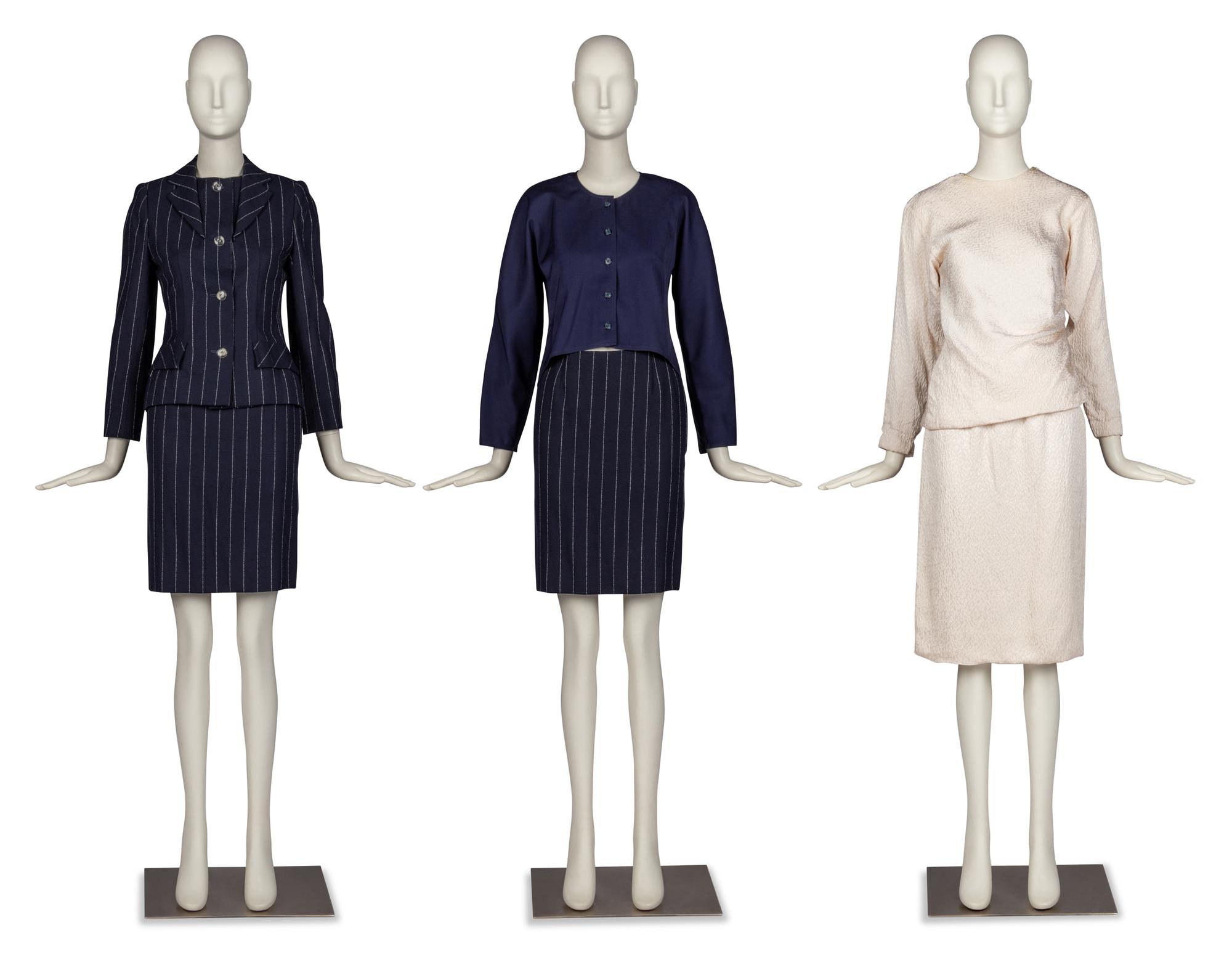 A Collection of American Fashion: Bill Blass Suit, Oscar de la Renta Set, and Geoffrey Beene Jacket, 1980-90s