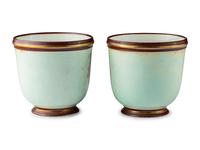 A Pair of Sèvres Style Porcelain Cache Pots
