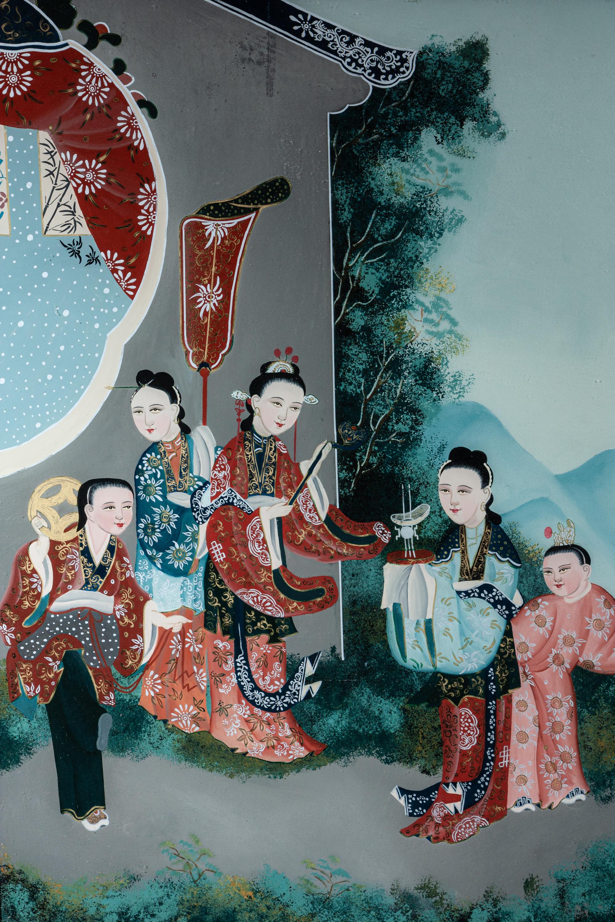 Seven Chinese Reverse Glass Paintings