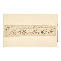 [Americana] Ellsworth, Oliver. Cut signature