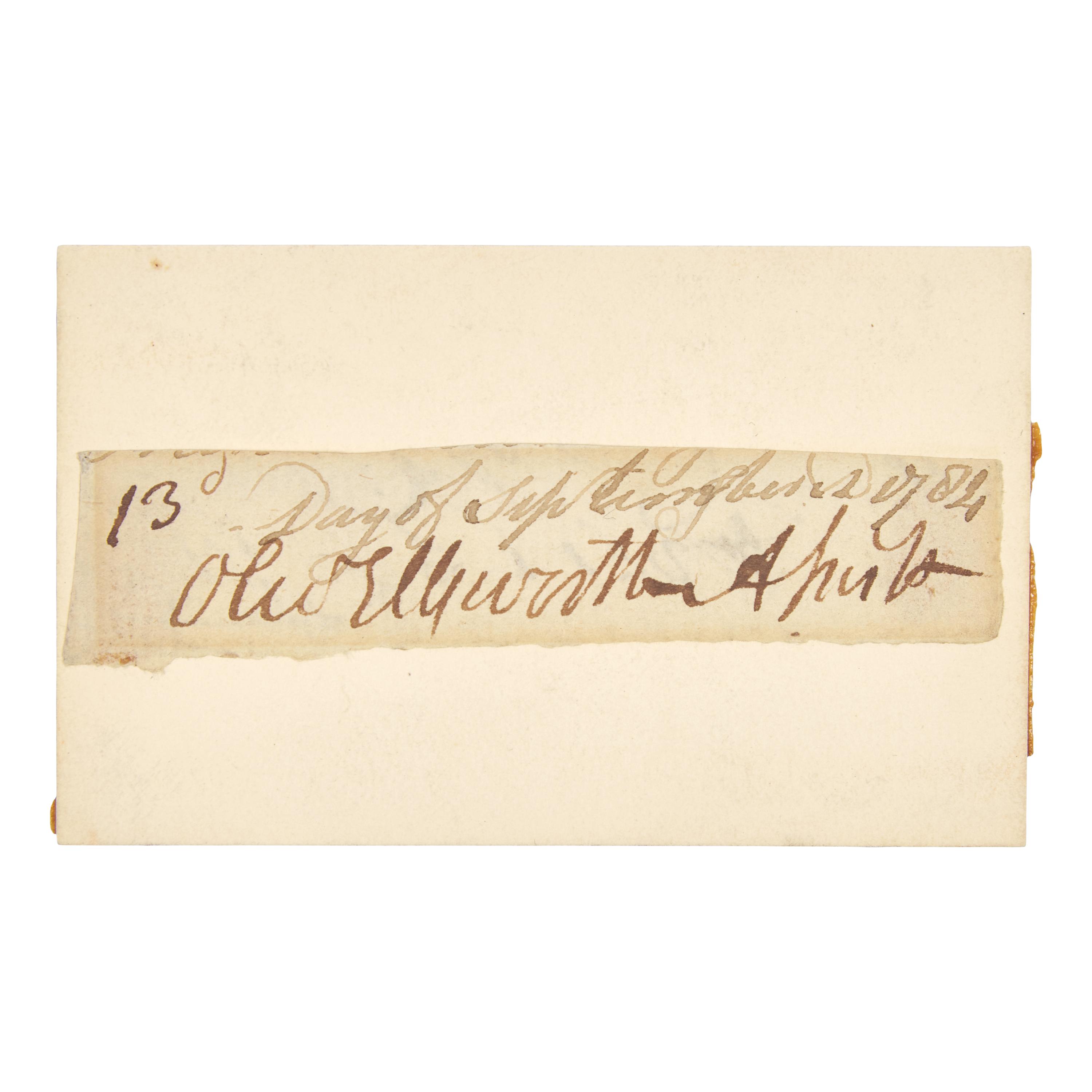 [Americana] Ellsworth, Oliver. Cut signature