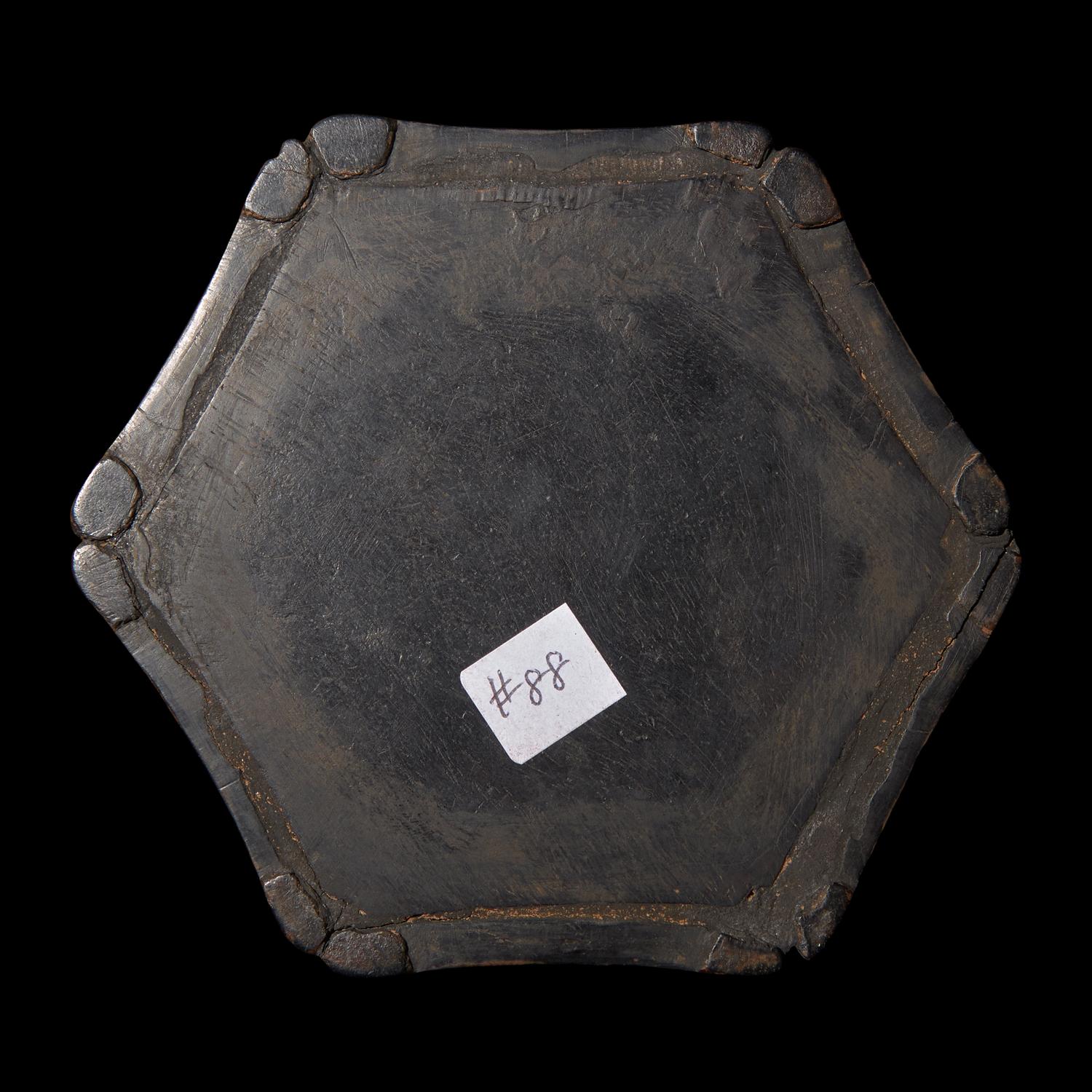 A Chinese Hexagonal Brushpot, Bitong, Possibly Zitan 紫檀六方筆筒