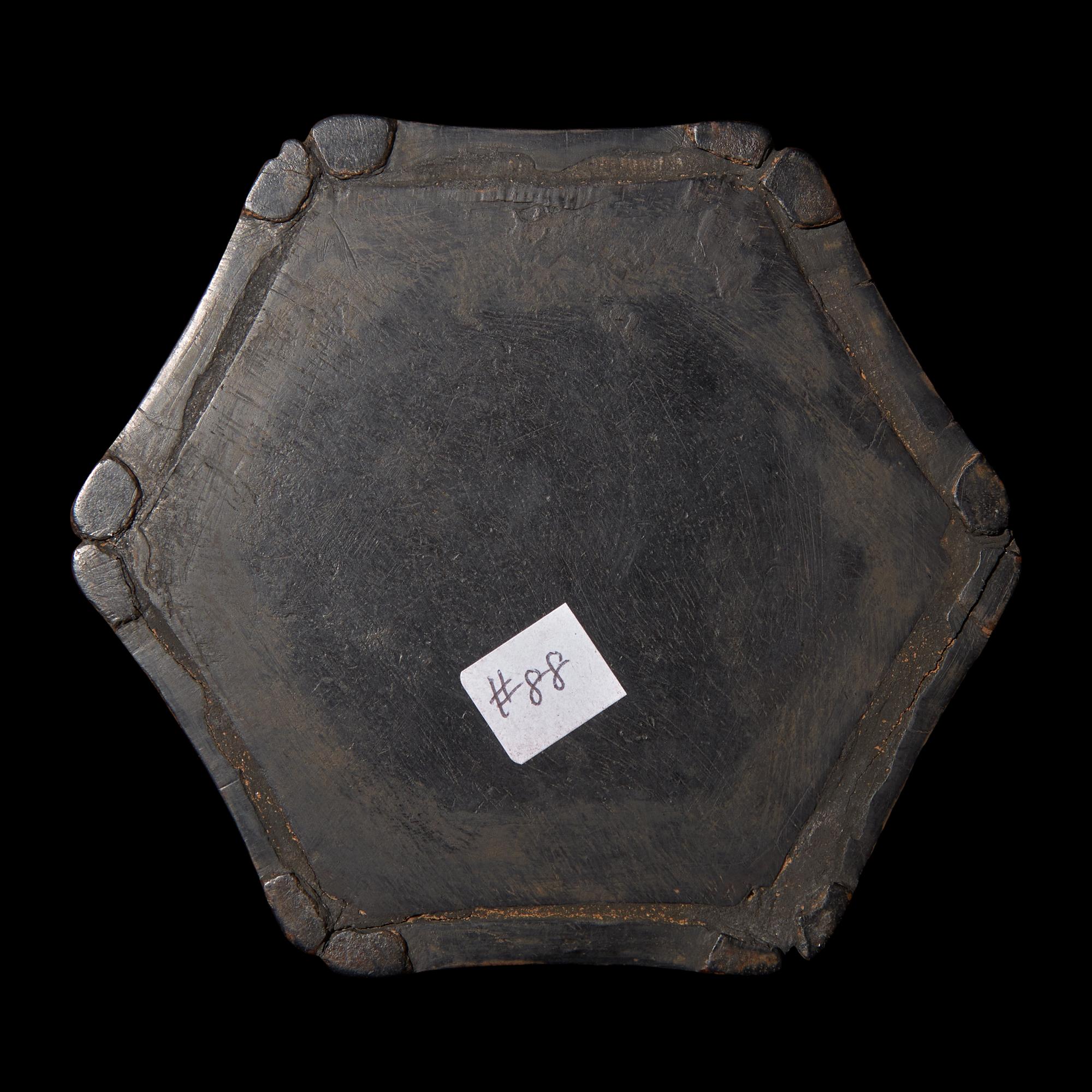 A Chinese Hexagonal Brushpot, Bitong, Possibly Zitan 紫檀六方筆筒