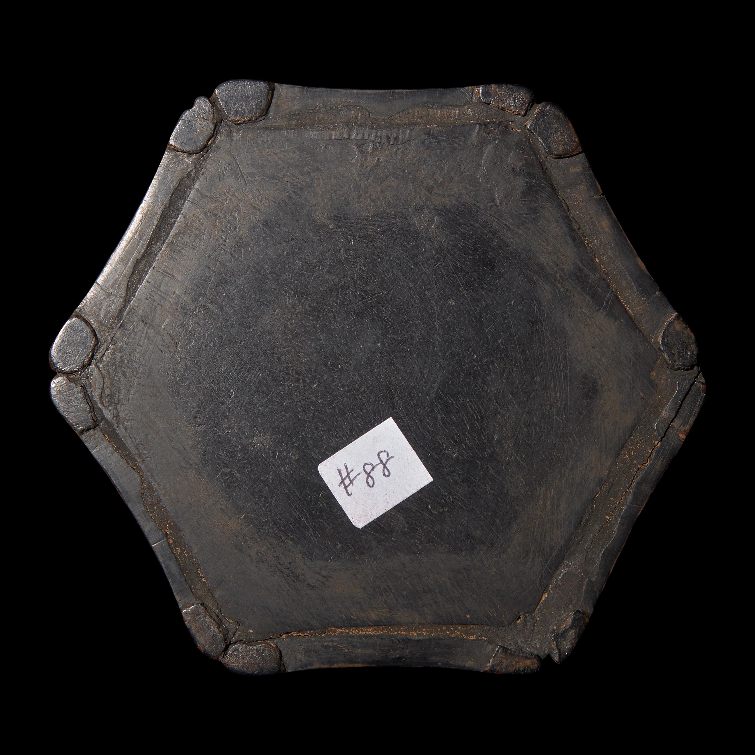 A Chinese Hexagonal Brushpot, Bitong, Possibly Zitan 紫檀六方筆筒