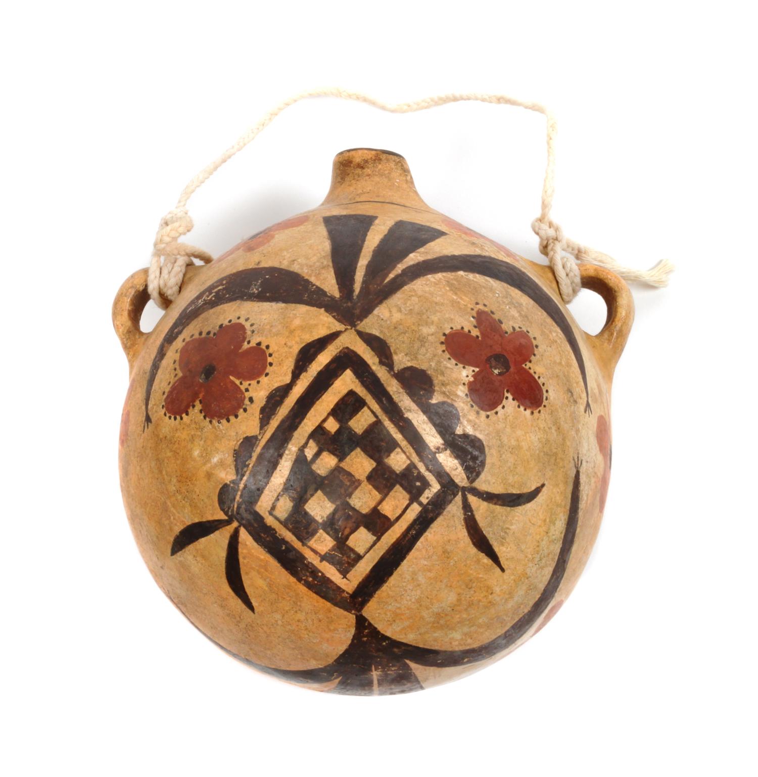 Acoma Polychrome Canteen Diameter 7 inches — Early 20th Century
