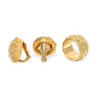 NICHOLAS VARNEY, YELLOW GOLD 'OSTRICH SKIN' SET