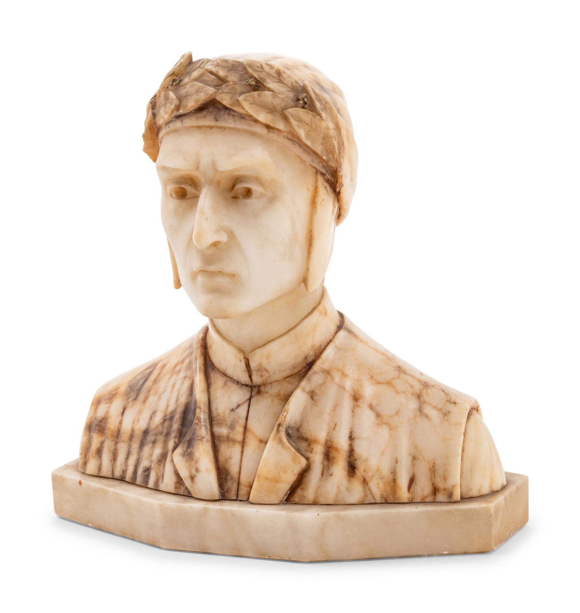 An Italian Alabaster Bust of Dante Alighieri