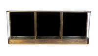 A French Gilt Metal and Glass Vitrine Cabinet, JOLY ET CIE, LATE 19TH/EARLY 20TH CENTURY, Height 39 1/2 x width 99 1/2 x depth 15 inch — JOLY ET CIE, LATE 19TH/EARLY 20TH CENTURY,