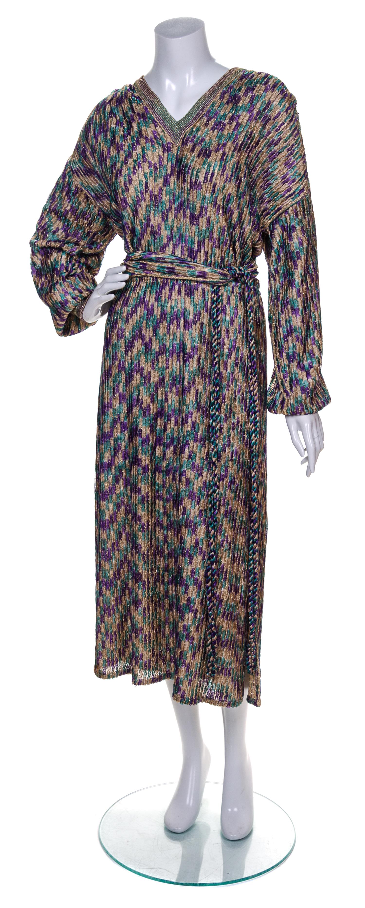 A Missoni Green, Purple and Gold Knit Dress,