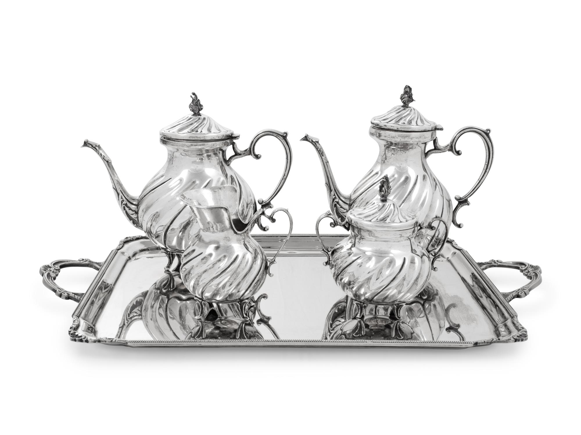 A Silver Four-Piece Tea and Coffee Service