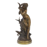 Mathurin Moreau (French, 1822-1912) — Jeune femme aux oiseaux